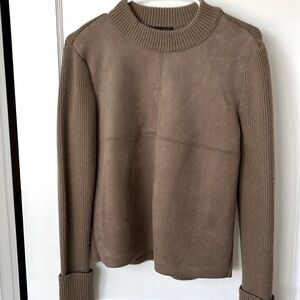 Faux Swede crew neck sweater.